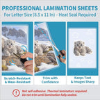 Binditek Matte Laminating Sheets, 3 Mil 50 Pack, 9 x 11.5 Inches Matte Thermal Laminating Pouches, Fits 8.5 x 11 Letter Size - Glare Free, Writable, Heat Seal