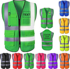 Custom Safety Vest for Men High Visibility Protective Workwear 5 Pockets Class 2 With Reflective Strip