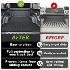 TripleAliners Truck Bed Mat Compatible with 2019-2024 2025 2026 Ram 1500 Accessories 6'4" Vehicle Perfectly Flush All Weather Protection TPE Heavy Duty Pickup Car Bed Cargo Mat