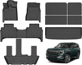 Hutisya-Floor Mats & Cargo Liner with Backrest Set Fit for Nissan Armada 7 Seats 2025 All Weather Protection Anti-Slip & Durable TPE Full Set Liners Automotive Accessories-Black