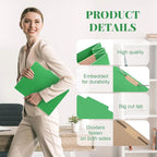 Skyygemm 12 Pack Classification Folders Letter Size Bulk with Divider and 2" Expansion, Pressboard Folder with 2 Prong Fasteners for Teachers, Clergy, Office, Church, Christmas Donations(Green)
