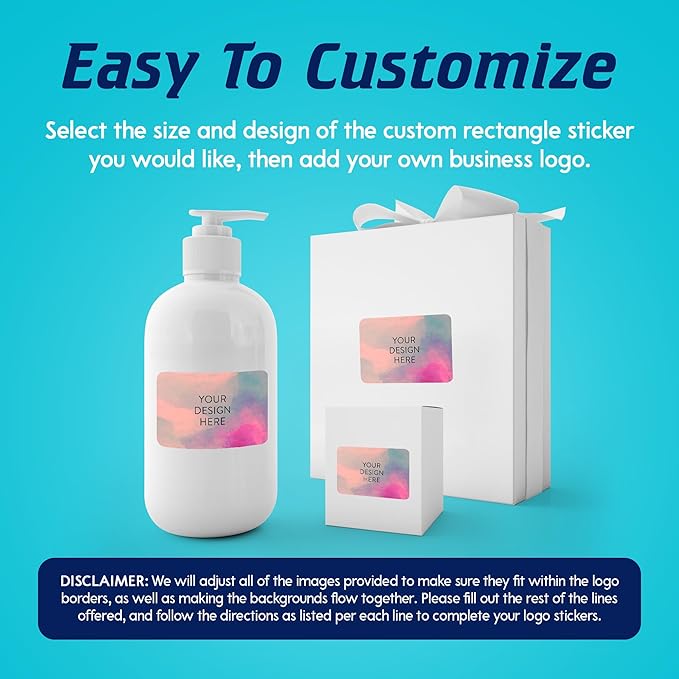 100 Custom Vinyl Stickers - Upload Your own Image, Text, Design, Logo - Personalized Logo Labels for Handmade, Packaging, Bottle, Jars, Candle, Brand Stickers (Rose, 4x2)
