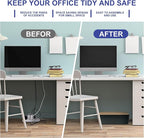 Cable Management Box - Wooden Style Cord Organizer Box to Hide Wires & Power Strips | Desk Computer Cable Organizer Box | Safe ABS Material | 12.6" (L) x 5.3" (W) 4.9" (H) | for Home & Office - Black
