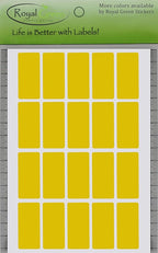 Royal Green Rectangle Shape Sticker 1.57inch x 0.75 inch Yellow Colored File Stickers (40mm x 19) - 300 Pack