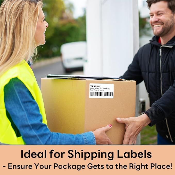 3" x 2" Direct Thermal Labels, Strong Adhesive Barcode & Return Address Stickers Compatible with Zebra, Rollo, Munbyn & Most Desktop Thermal Printers (12 Rolls / 8,400 Labels), TRSTGIX
