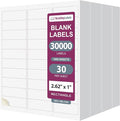 NextDayLabels - 2.5/8" x 1" Rectangular Sticker Labels for Printer - White Laser/Inkjet Printer Labels Return Address Labels Shipping Label Stickers (1000 Sheets, 30 Per Sheet, 30000 Labels)