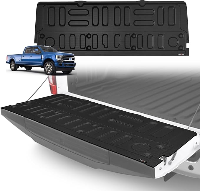 TripleAliners Tailgate Mat Compatible with Ford Super Duty F250/F350/F450 2017-2022 Accessories Truck Tailgate Liner Bed Cover All-Weather Protector Cargo Cover Custom Fit for 2017-2022 F250/F350/F450