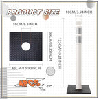 Kanayu 49 Inch Traffic Delineator Posts with 8.8 Lbs Rubber Base PE Delineator Post Portable Parking Pole Traffic Cone Barrier with Removable Base, Reflective Band(4 Packs,White)