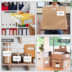 Name Tag Stickers,3.5" x 2.25" White Labels,Waterproof/Oil/Tear Resistant/Ink Won't Smudge (260pcs,1 Roll)