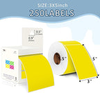 PARLAIM 3 X 5 Inch 1000Per/4Rolls Rectangle Inventory Color Coding Labels,Roll Square Label Stickers for Home (Yellow)