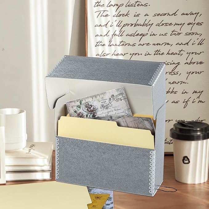 Lineco Archival Document Storage Box with Metal Edge, Acid-Free Gray Boxboard, Organize and Store Files, Prints, Photos, Legal-Sized Case 15.5" x 10.5" x 5" Wide