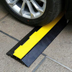 Rubber Cable Ramp Cord Cover Cable Protector Ramps Wire Hose Protective 2 Channel 22000Lbs Load Capacity Traffic Speed Bump for Asphalt Concrete Gravel Driveway Indoor Outdoor, 3 Pack