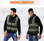 BeautyWill Custom Safety Vest Logo Class 2 High Visibility Reflevtive Vest Outdoor Protective Workwear