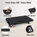 Furniture Dolly,Moving Dolly 4 Wheels Heavy Duty,16in-11in 500lbs Capacity,Furniture Movers Dollys with Wheels,4 Wheels Small Flat Dolly Cart, 2 Pack, Black,Grey Wheel