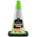 Xpose Safety 18” Lime Green Traffic Cone - 6" Reflective Collar – 1 Pack Premium PVC Safety Cone for Parking, Caution, Construction, Road Crews, Emergency Vehicle - DOT Approved