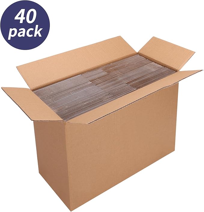 Shipping Boxes 10x7x5 Set of 40, White Corrugated Cardboard Box for Mailing Business Packaging