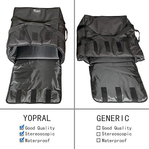 Pizza Bag Thermal Pizza Delivery Bags Insulated Food Delivery Bag Professional Pizza Warmer Carrier Bags Moisture Free Hold Up to 4-16" or 3-18" (Black 20"X20"X9")