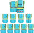 Safety Vest Customize Logo with 5 Pockets & Zipper Reflective High Visibility Vest Class 2 Outdoor Workwear