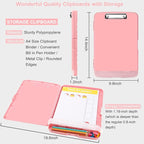 SFLHHDM Clipboard with Pen Holder, Legal Size Nursing Clipboards with Storage, Plastic Clip Boards for Writing, Lightweight Cute Clipboard Storage with Low Profile Clip for Work, Office