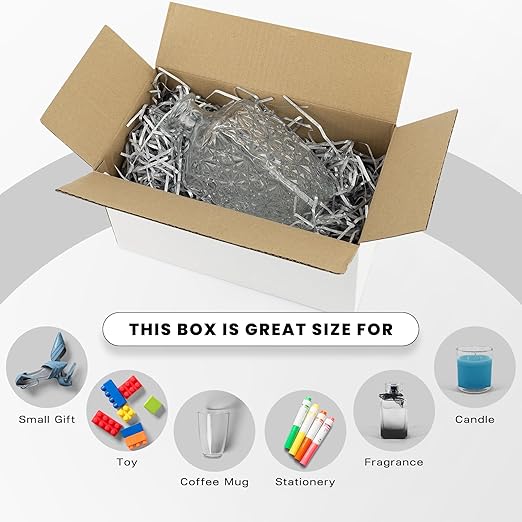 Golden State Art 11x6x6 Inches White Shipping Boxes 28 Pack, Corrugated Cardboard Box for Small Business Mailing Shipping and Storage