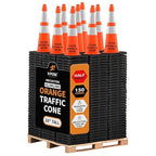 Xpose Safety 28" Orange Traffic Cones with 6" & 4" Collars, Bulk Half Pallet 150-Pack – PVC Safety Cones for Parking, Soccer, Construction, Kids & Caution – DOT Approved – Optional Stencil Available