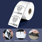 L LIKED 2" x 2" Direct Square Thermal Labels, Perforated QR Code and Barcode Labels & Compatible with Rollo, Zebra and Other Desktop Printers (10 Roll, 7500 Labels)