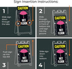 Caution Wet Floor Umbrella Sidewalk Sign Kit, 24x36 Inches, with A Frame Stand, Made in USA