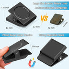 FINDMAG 2.2inch Extra Large Magnetic Clips, Magnet Christmas Light Clip Heavy Duty, Strong Magnet with Clips for Fridge, Whiteboard, Classroom, Kitchen, Home (Black, Pack of 8)