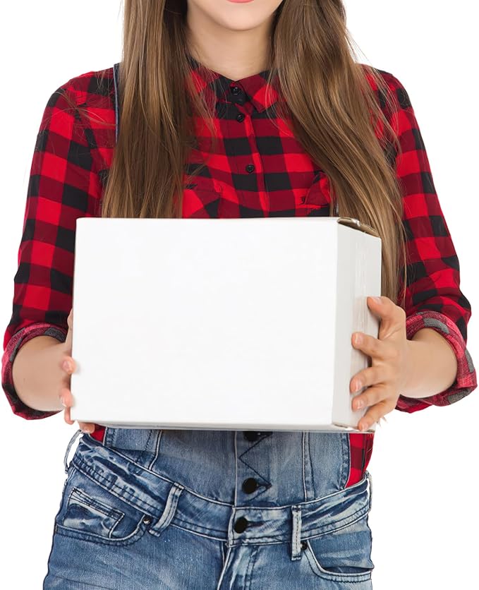 Hoikwo 11x6x6 Shipping Boxes Set of 25, White Corrugated Cardboard Box for Small Business for Packaging Mailing
