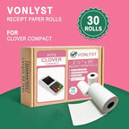 Compatible Clover Compact Countertop POS Thermal Receipt Paper 2 1/4 x 55 (30 rolls)