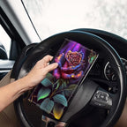 Car Registration and Insurance Holder, Leather Car Glove Box Organizer, Cool Car Accessories for ID, Driver's License Cards & Essential Document,business cards,Men&WomenPink Rose Flower Butterfly