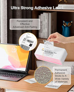 Phomemo 4x6 Shipping Labels, 1000 PCS Fan-Fold Thermal Labels, Compatible with MUNBYN,JADENS,Nelko,KNAON,Phomemo 241bt,243bt,D450BT,D520BT, Label Printer,Water/Oilproof Label Stickers for Address Mail