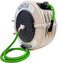 Macnaught Retractable Garden Hose Reel, 82 Ft Water Hose Reel Heavy Duty Retractable Hose with Metal 180° Swivel Rotation Bracket for Wall Mount - Beige
