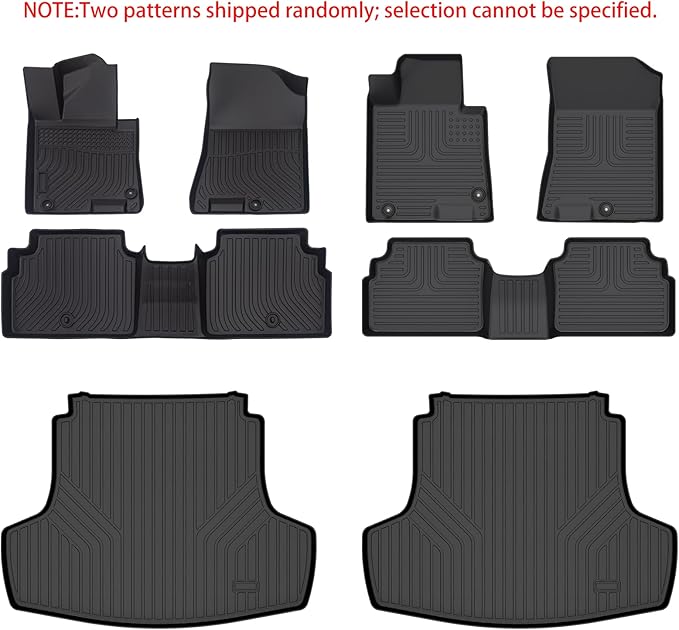 KELCSEECS Floor Mats & Cargo Liner Custom for Kia K5 2021-2026(FWD Only) & Hyundai Sonata 2020-2025 All Weather Protection TPE Floor Liners Front& Rear Row Full Set Accessories Black