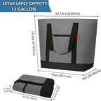 LHZK Jumbo Insulated Cooler Bag with HD Thermal Insulation - Collapsible Leakproof Insulated Tote Bag with Zippered & Handles, Soft Cooler Makes a Perfect Grocery, Beach, Travel, Picnic (50L, Grey)