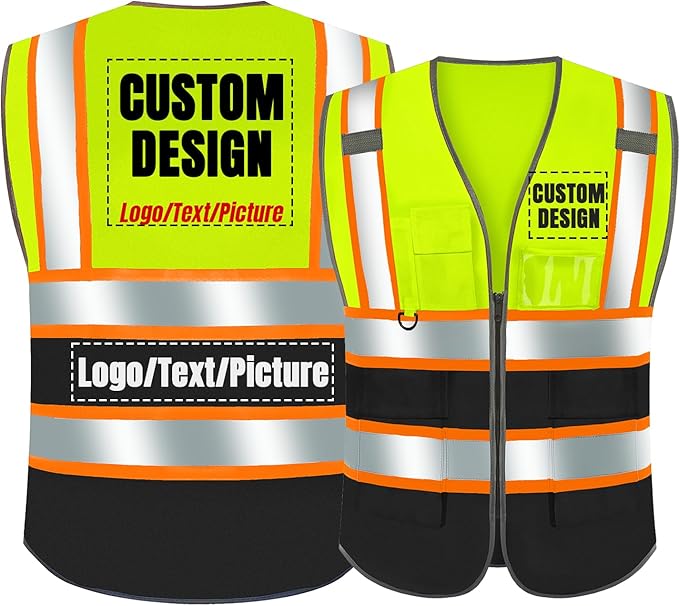 BeautyWill Custom Logo Safety Vest Class2 High Visibility Reflective Vest Breathable Construction Vest