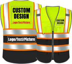 BeautyWill Custom Logo Safety Vest Class2 High Visibility Reflective Vest Breathable Construction Vest