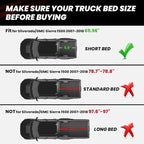 LASFIT Truck Bed Mat 2007-2018 (Only Fit 5.8 FT Bed, Not Fit 6.5FT/8.1FT Bed) for Chevrolet Silverado/GMC Sierra 1500, All Weather TPE Custom Fit Bed Liner, 2007 New Body Only, 1PC Black