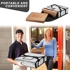 Pizza Bags for Delivery 22" X 22" X 5" - Moisture-Free, Professional Thermal Pizza Warmer, Heavy-Duty Food Carrier, Suitable for Restaurants,Picnic Uber Eats & Door Dash（Silver）