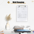 Hongri Plastic Clipboard, White 8.5x11" Clipboard, A4 Letter Size Clipboards for Nurses, Students, Office and Women, Clipboard with Pen Holder and Low Profile Clip, Size 12.5 x 9 Inch(White)