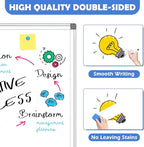 Double-Sided White Board Dry Erase, 20" x 30" Dry Erase Board for Wall with Silver Aluminium Frame, Magnetic Whiteboard for Office, Home, School, Kitchen