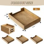 Fulmoon 3 Pcs Stackable Wood Letter Tray A4 Size Desk Tray Organizer Wooden Office Documents Tray Desktop Mail File Folder Document Magazine Storage