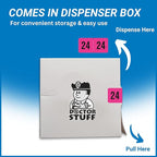 2024 Year Labels, Doctor Stuff 2024 Chart Stickers, Fluorescent Pink Color Coded, USA Made Year Stickers for End Tab File Folders, 500 Labels per Roll, 1 Roll, 3/4" x 1-1/2"