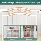 Fairy Baby 29.5"-48.8" Extra Wide Baby Gate for Stairs, Pressure Mounted Metal Long Dog Gates Indoor for House Doorways Walk Thru No Drill Pet Gates Child Safety Gate for Kids, White