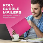 Hot Pink Large Poly Bubble Mailers 12x15 inch | Self Seal Padded Envelopes Cushioned Bubble Mailer | Usable Size 12x15 | WaterProof | Lightweight mailing Shipping Bags | 100 Pack Bulk