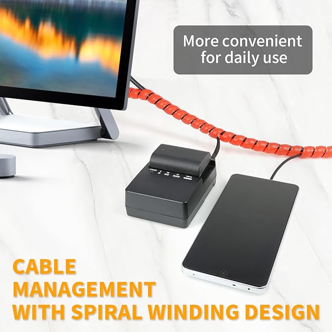 Spiral Cable Wrap, 16.4ft, 33ft Wire Protection Sleeve Cover Cable Organizer Pipe Flexible Spiral Wrap Winding Tube Prevent Cat from Chewing Cables (Yellow, 8mm (5/16")-16.4ft)
