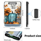 Clipboard with Storage Box & Pen Holder,Heavy Duty Clip Boards 8.5x11 for Nursing,High Capacity,School & Office Supplies,Fall Pumpkins