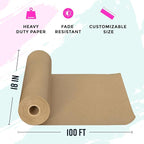 Bryco Goods 18" x 1200" Brown Kraft Packing Paper - USA Made - Versatile for Different Arts and Crafts Projects - Pin Up Your Work Or School Notes - Create Vision Board for Your Bedroom