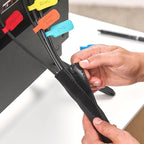Hook and Loop Cable Sleeve by Wrap-It Storage - 120" x 4.5" Black - Cut to Size Cord Organizer and Cable Protector for Desk, TV Cord Management to Hide and Cover Wire and Extension Cords