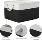 TheWarmHome Storage Bins for Shelves - 1 Pack 15.7x11.8x8.3 inch Canvas Storage Basket for Organizing Cubes Gift Dog Cloth Toy (White & Black)